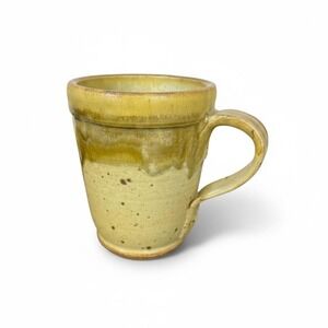 Studio Art Pottery Stoneware Mug Signed Donna Williams Green Drip‎ Glaze Cup